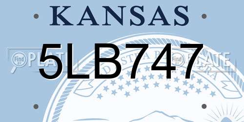 5LB747 Kansas License Plate