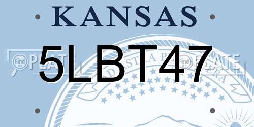 5LBT47 Kansas License Plate