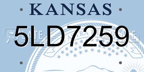 5LD7259 Kansas License Plate
