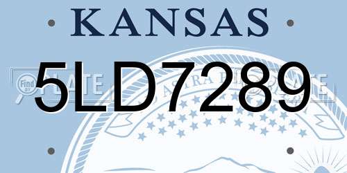 5LD7289 Kansas License Plate