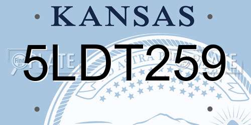 5LDT259 Kansas License Plate