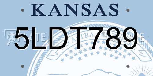 5LDT789 Kansas License Plate