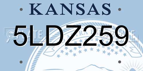 5LDZ259 Kansas License Plate
