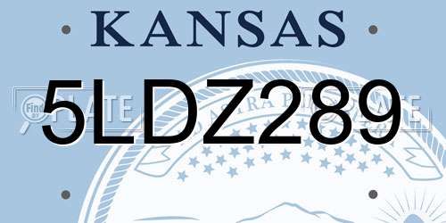 5LDZ289 Kansas License Plate