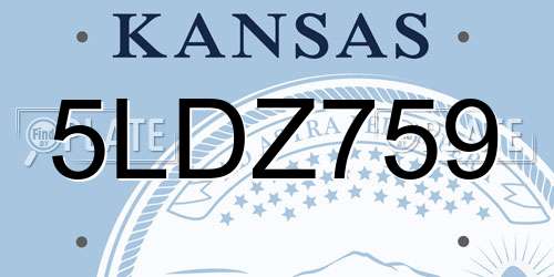 5LDZ759 Kansas License Plate