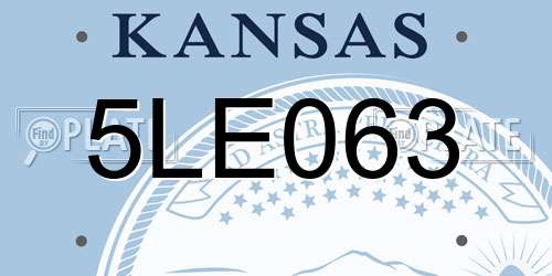 5LE063 Kansas License Plate