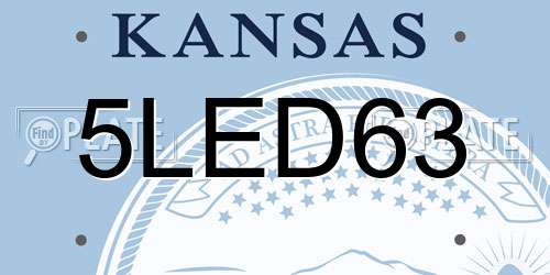 5LED63 Kansas License Plate