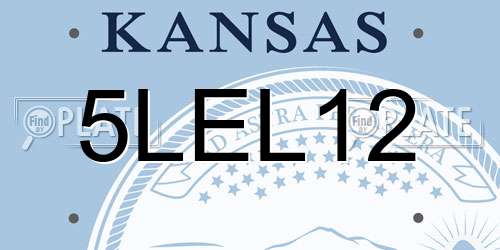 5LEL12 Kansas License Plate
