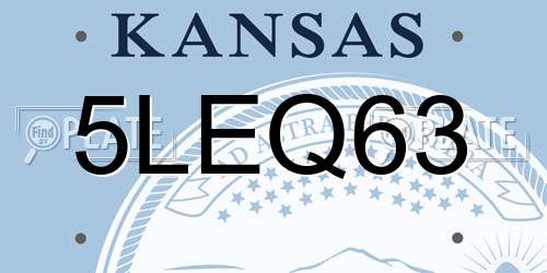 5LEQ63 Kansas License Plate