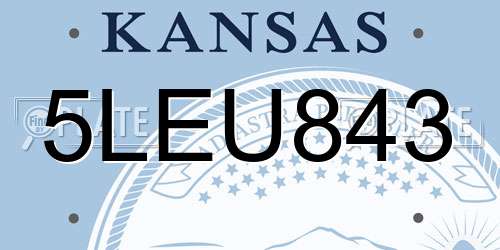 5LEU843 Kansas License Plate
