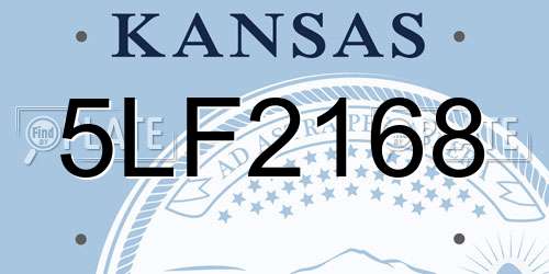 5LF2168 Kansas License Plate