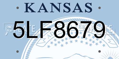 5LF8679 Kansas License Plate