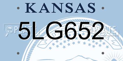 5LG652 Kansas License Plate