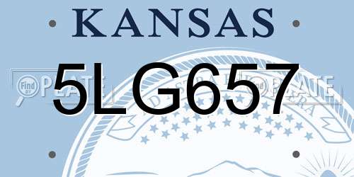 5LG657 Kansas License Plate