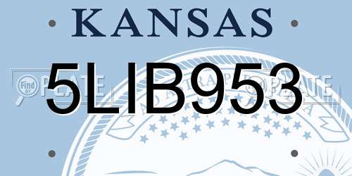 5LIB953 Kansas License Plate