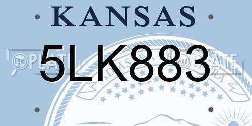 5LK883 Kansas License Plate