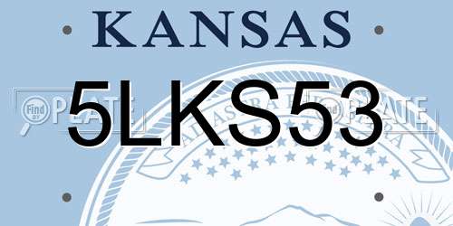 5LKS53 Kansas License Plate