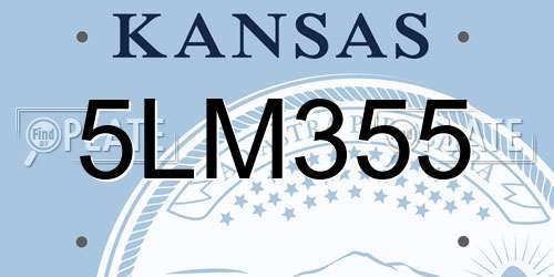 5LM355 Kansas License Plate