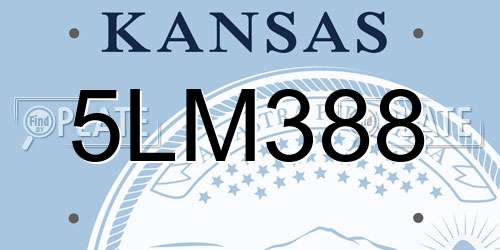 5LM388 Kansas License Plate