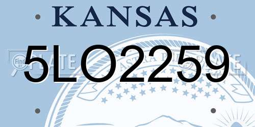 5LO2259 Kansas License Plate