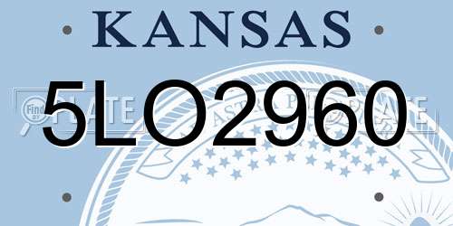 5LO2960 Kansas License Plate