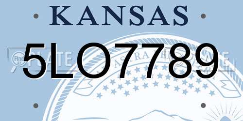 5LO7789 Kansas License Plate