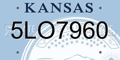 5LO7960 Kansas License Plate