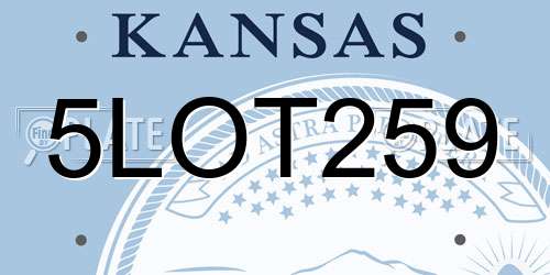 5LOT259 Kansas License Plate