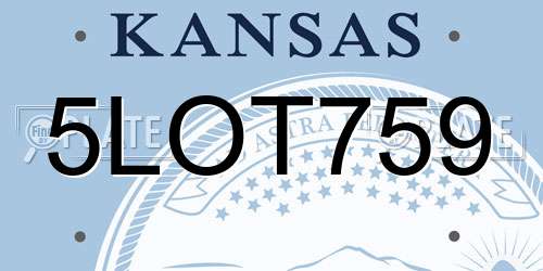 5LOT759 Kansas License Plate