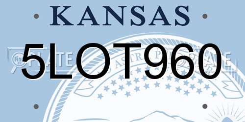 5LOT960 Kansas License Plate