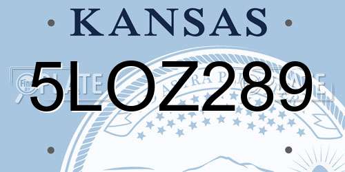 5LOZ289 Kansas License Plate