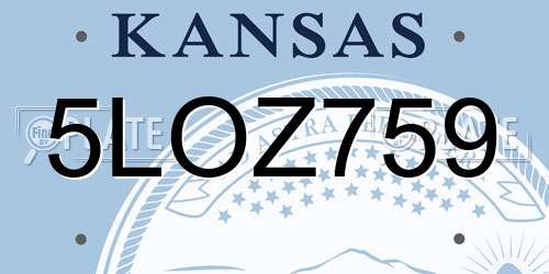5LOZ759 Kansas License Plate