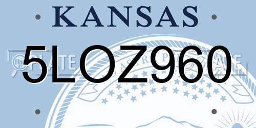 5LOZ960 Kansas License Plate