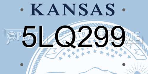 5LQ299 Kansas License Plate