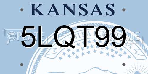 5LQT99 Kansas License Plate