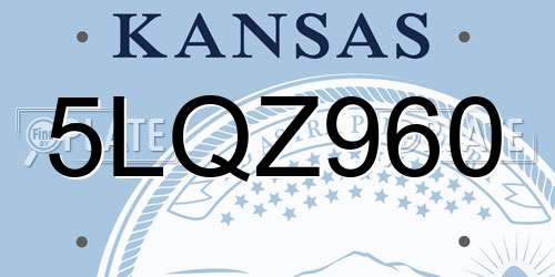 5LQZ960 Kansas License Plate