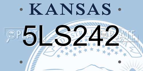 5LS242 Kansas License Plate