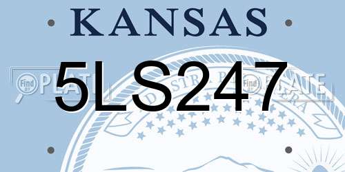 5LS247 Kansas License Plate