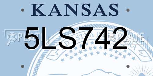 5LS742 Kansas License Plate