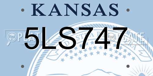 5LS747 Kansas License Plate