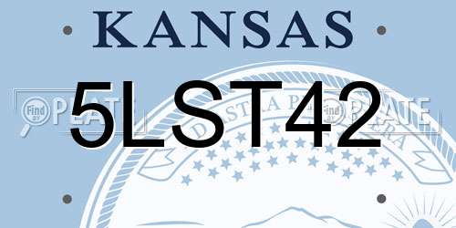 5LST42 Kansas License Plate