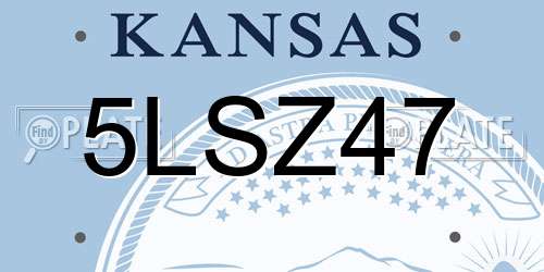 5LSZ47 Kansas License Plate