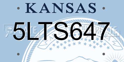 5LTS647 Kansas License Plate