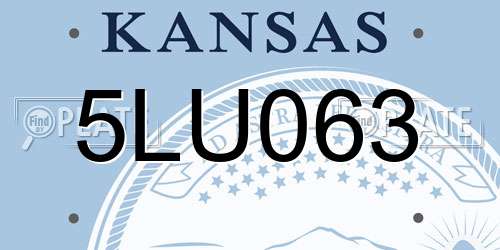 5LU063 Kansas License Plate