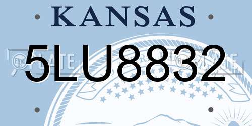 5LU8832 Kansas License Plate