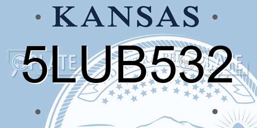 5LUB532 Kansas License Plate