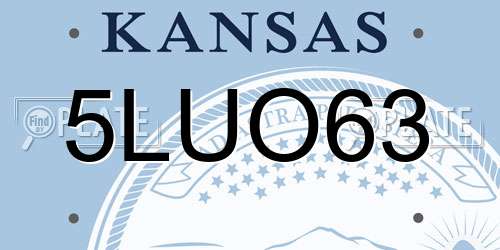 5LUO63 Kansas License Plate