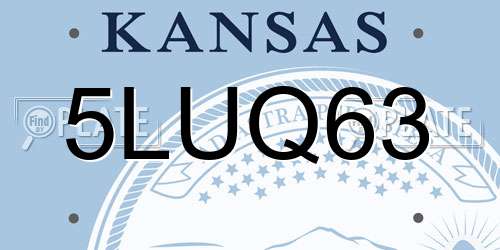 5LUQ63 Kansas License Plate