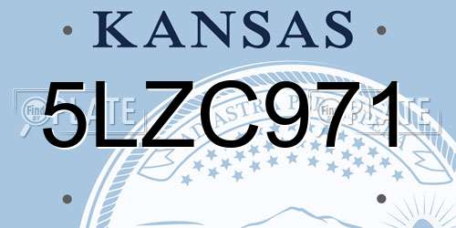 5LZC971 Kansas License Plate