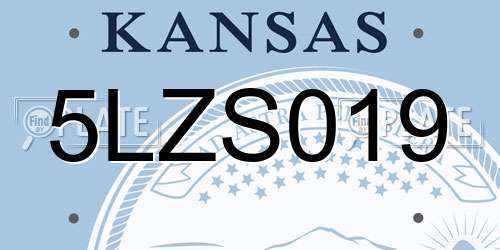 5LZS019 Kansas License Plate